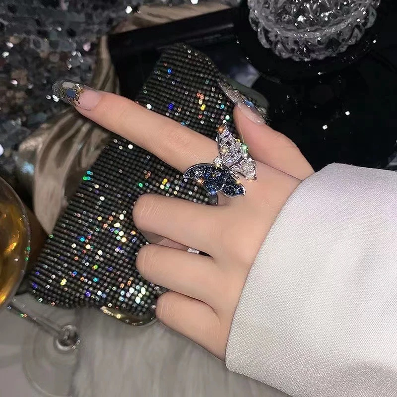 Fashion Butterfly Opening Adjustable ring for girls summer Beach Personalized Jewelry Party Friendship Ring Gifts Trendy