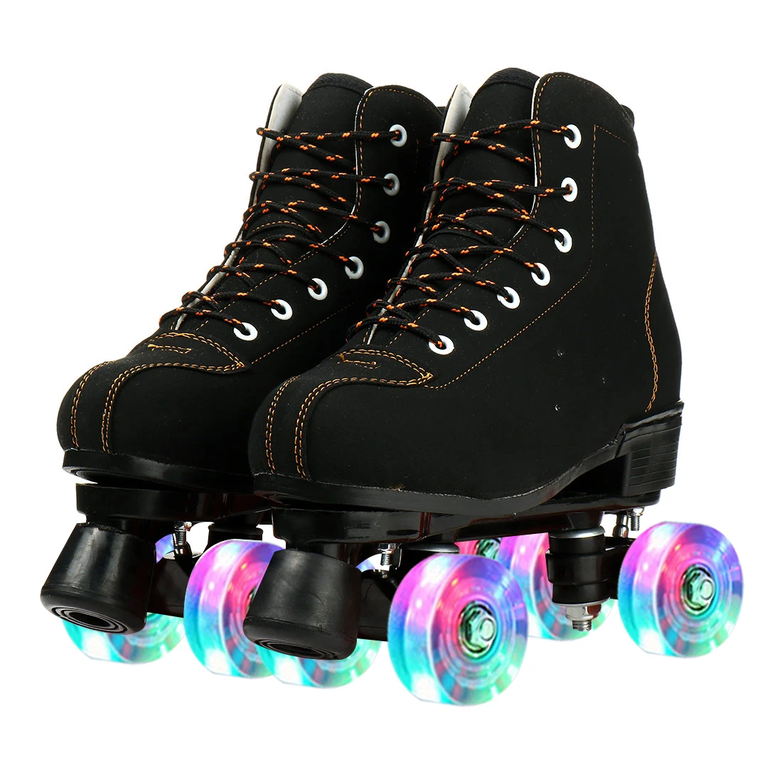 Artificial Leather Roller Skates Skating Shoes 2 Row Adult 4-Wheel Skates Roller Women Men Skating Shoes Flash Patines