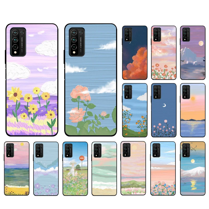 

Aesthetic Flower Sceneary Phone Case for Huawei Honor 50 10X Lite 20 7A 7C 8X 9X Pro 9A 8A 8S 9S 10i 20S 20lite 7X 10 lite