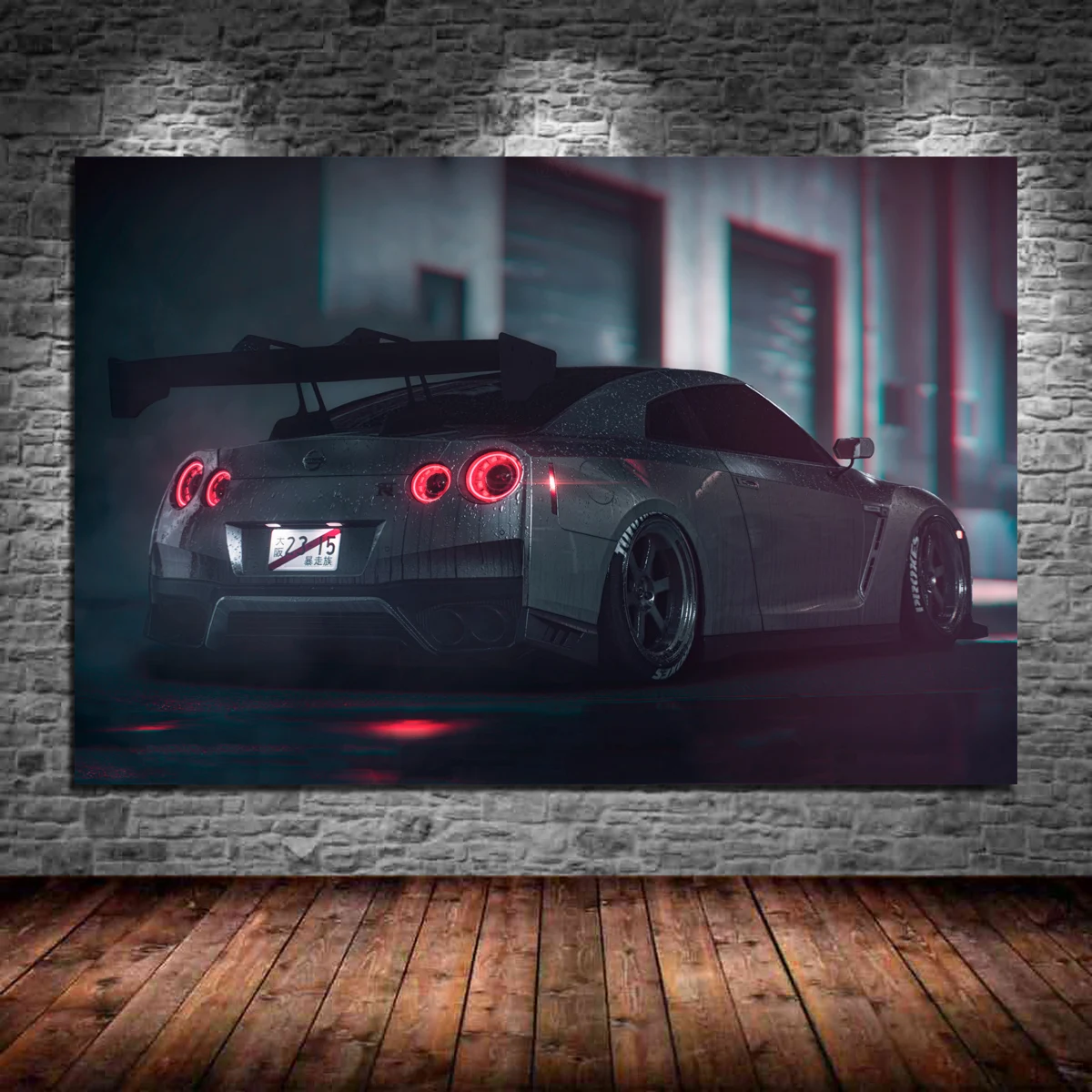 Nissan GTR Supercar Back Shadow Game художественные плакаты и принты на холсте настенные картины