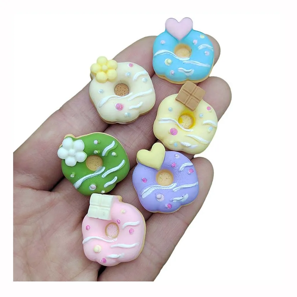 

Кавайные каучуковые шоколадные пончики с плоским основанием, 20/50/100x, кабошоны, кукольные пончики, миниатюрные Скрапбукинг, ремесла, украшен...