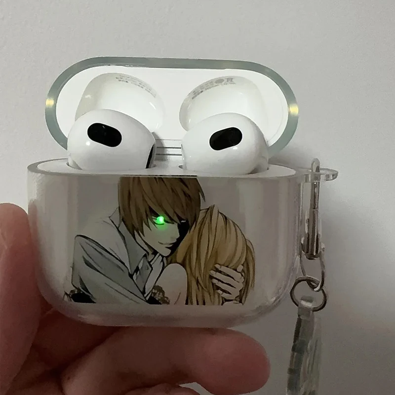 Фото Прозрачный чехол Light Yagami Anime Death Note для Airpods Pro 3 2025, мягкий прозрачный чехол для Airpods 4, ударопрочный чехол №5
