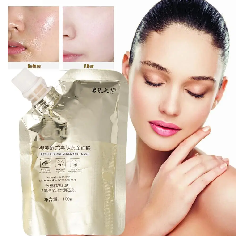 

100g Retinol Peptide Gold Mask Deep Cleaning Pores Hydrating Removing Brightening Firming Smear Blackhead Tear Skin Tone Q1Q9
