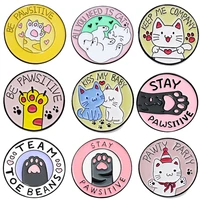 xedz funny cute ufo spaceship cat metal enamel lapel brooch cartoon pink stitching cat paws pins trendy animals badges jewelry