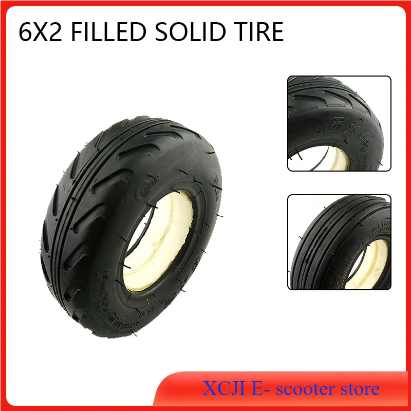 

6x2 Solid tyre 6 inch Non-inflatable Electric Scooter Wheel Chair Truck Use 6 inch Tyre fastwheel F0 Scooter Trolley Cart