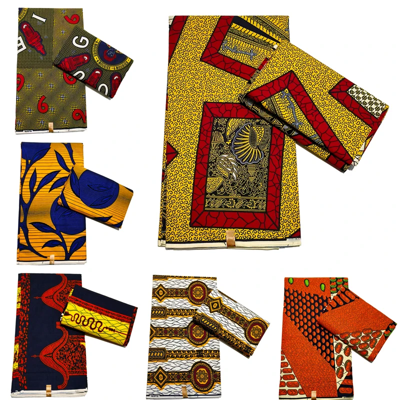 

2023 Newest Fashion African Wax Fabric 100% Cotton Nigeria Ankara Wax Fabrics Block Prints Batik Dutch High Quality Sewing Cloth