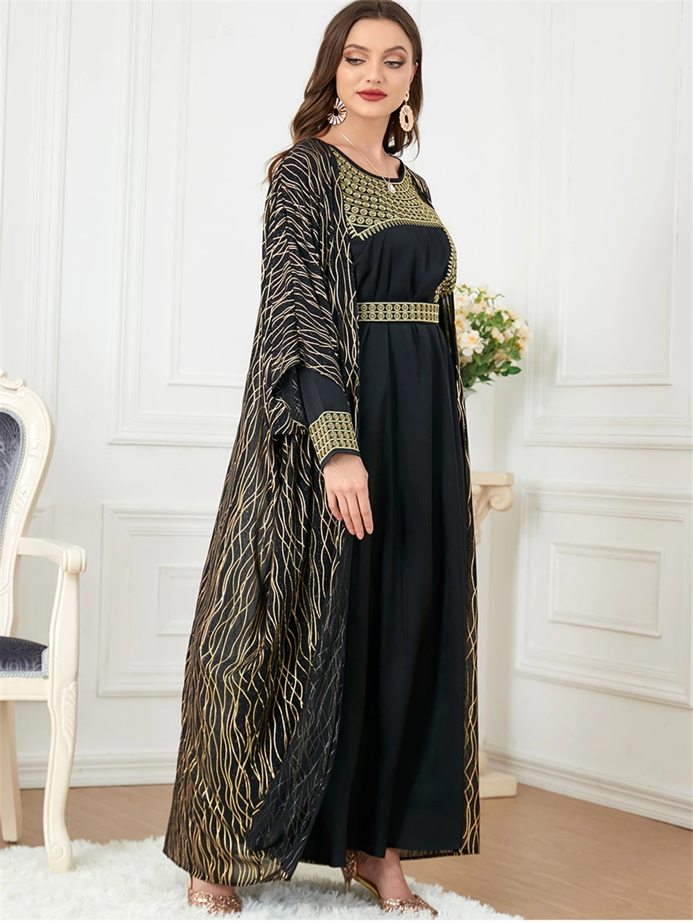 Musulman Ensembles Abaya Dubai Turkey Muslim Long Sleeve Dress Loose Chiffon Boubou 2023 Mubarak Islamic Clothing Djellaba Femme