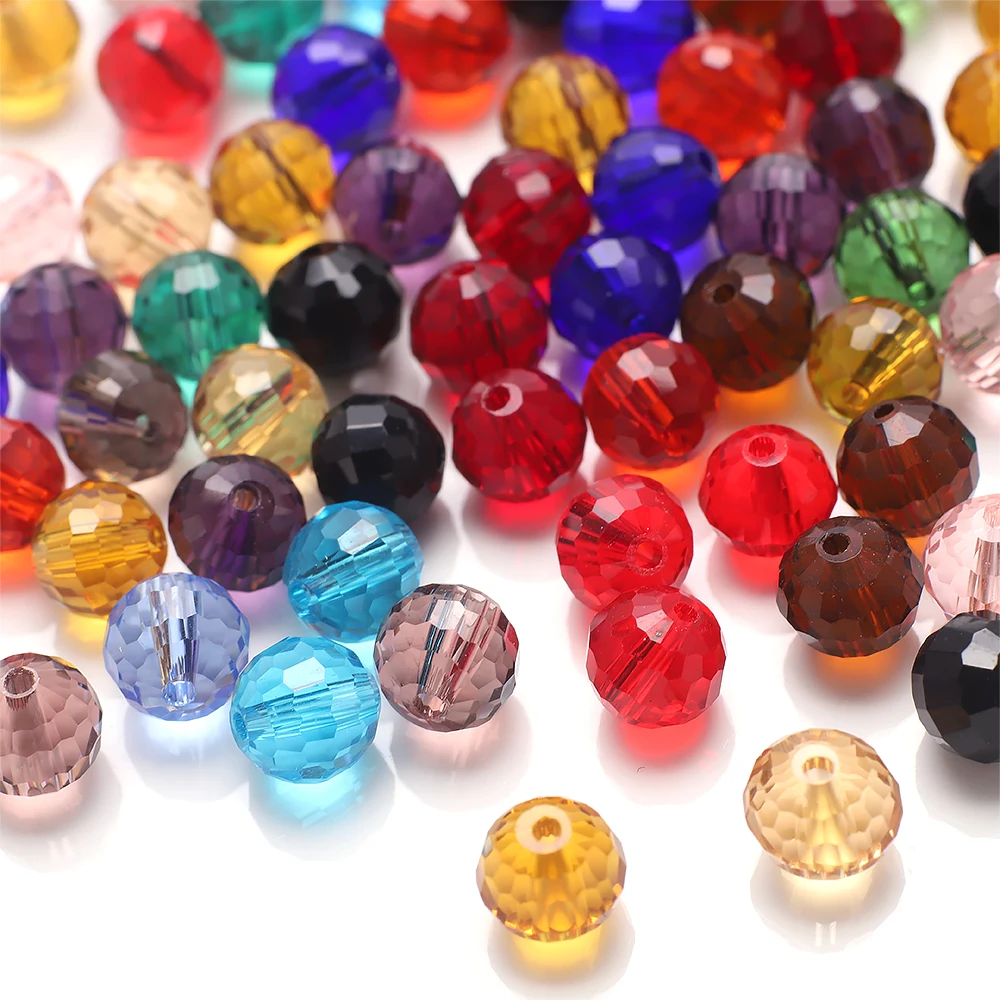 Бусины-шармы круглые ограненные, 6/8/10 мм