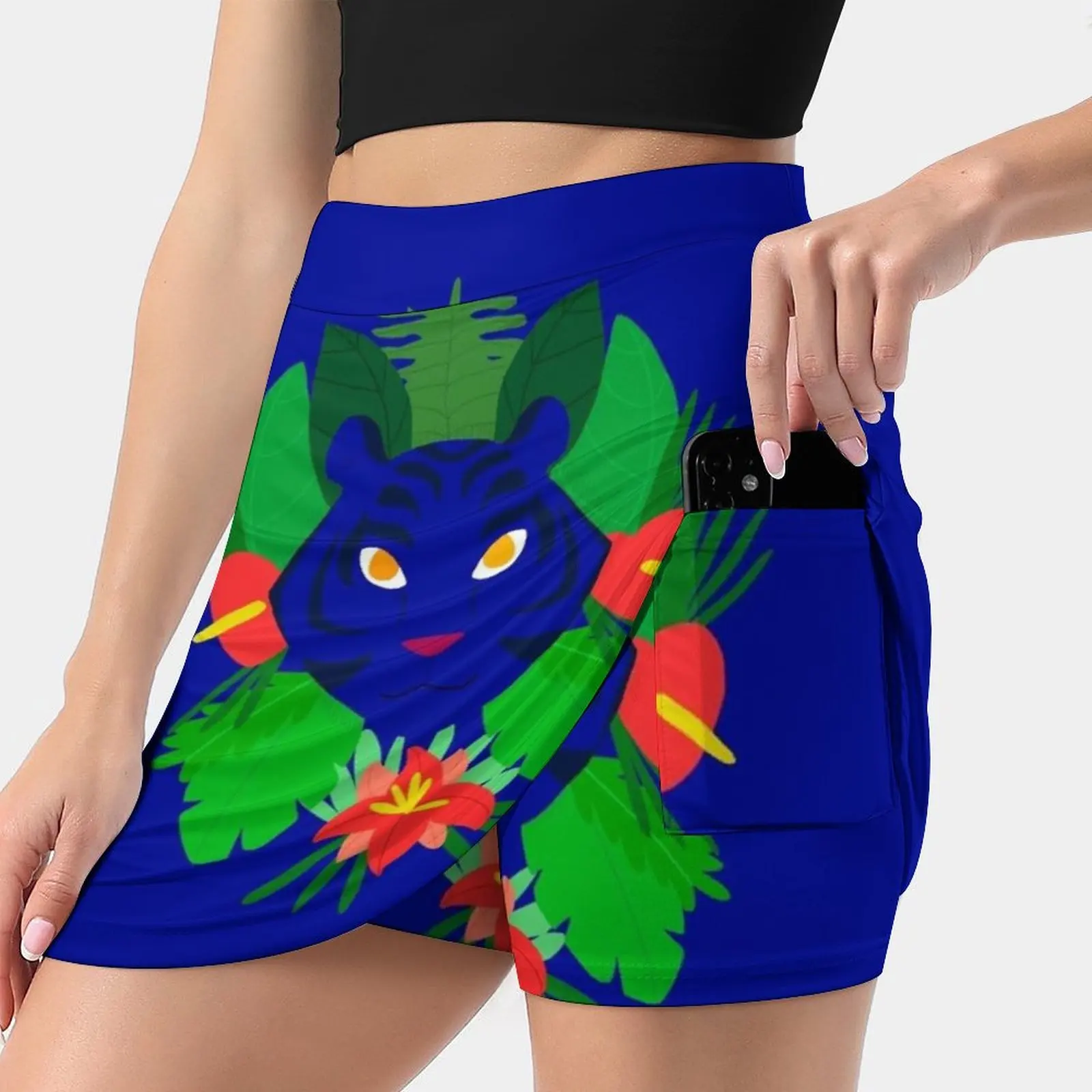 

Blue Tiger Women's skirt Aesthetic skirts New Fashion Short Skirts Blue Tiger Jungle