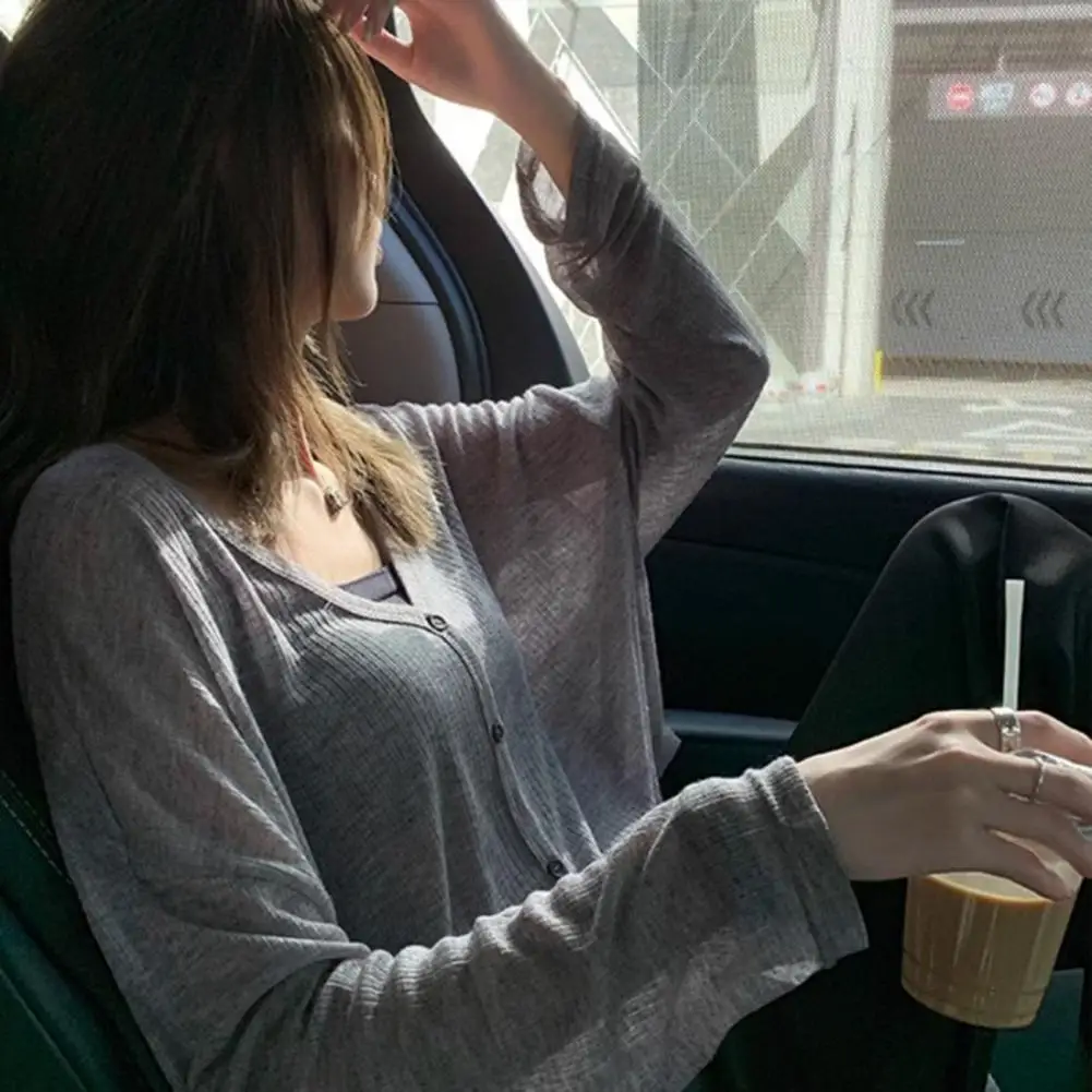 Женский кардиган на осень и зиму Стильный с V-образным вырезом легкая