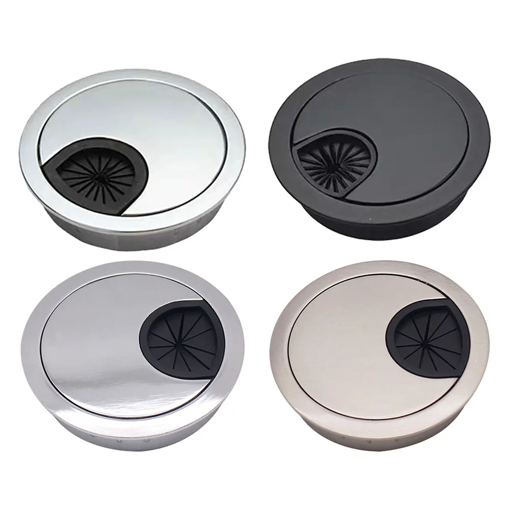 

50/53/60mm Desk Table Metal Cable Hole Cover For Computer Desk Round Wire Tidy Grommet For Home Office Desktop Cable Organizer