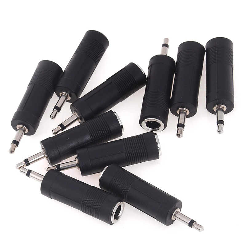 

2 шт. или 5 шт. 1/8 3,5 мм штекер на 1/4 6,35 мм гнездо моно адаптер коннекторы Коннекторы