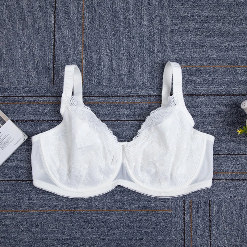 Lace Bralette for Womens Full Coverage Minimizer Bras Double-layer Soft Cups Underwire Female Lingerie 36 38 40 F G H I J K L M