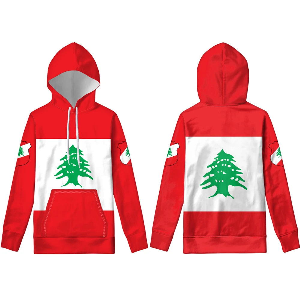 Ливанская толстовка с капюшоном Diy бесплатным именем или номером Lbn изображением