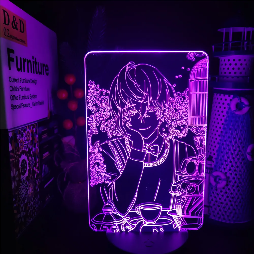 

Mystic Messenger Anime 3D Lamp Home Decoration Lampara De Noche Dormitorio LED Night Light Manga Figure Sunset Lampe Neon Lights