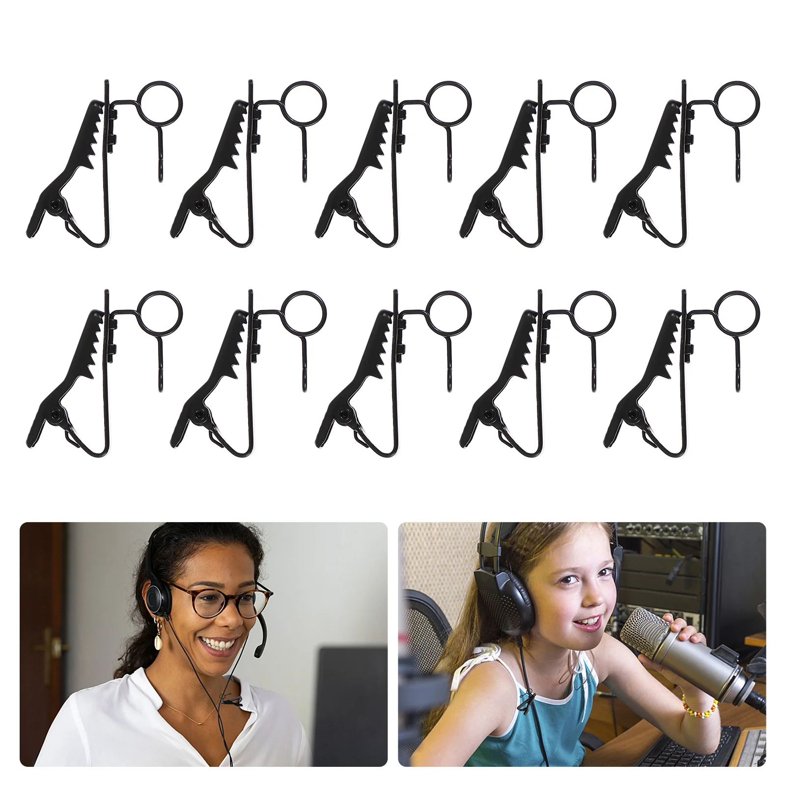 

Clip Mic Microphone Clips Lapel Lavalier Metal Holder Collar Tieminiwire Wireless Holders