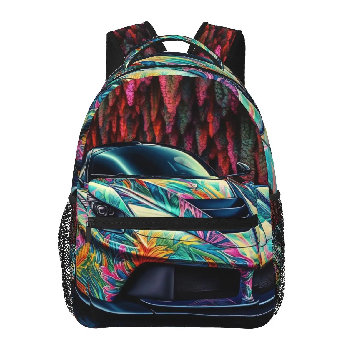 

Страстный спортивный рюкзак с машинкой, неоновые красочные рюкзаки с рисунком для колледжа, молодежный дизайн, школьные сумки с принтом, рюкзак в эстетике