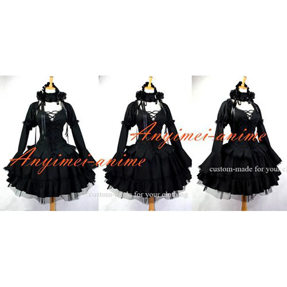 

tailor-made hiphop gothic tripp lolita dark punk black cotton dress costume cosplay custom-made[g647]