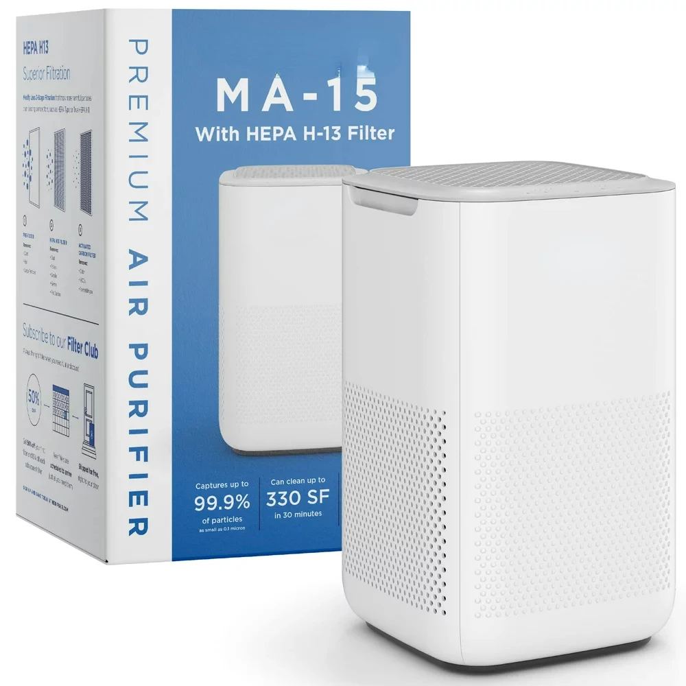 

MA-15 Air Purifier with H13 HEPA Filter | 330 sq ft Coverage | for Allergens, Wildfire Smoke, Dust, Odors, Pollen, Pet Dander |