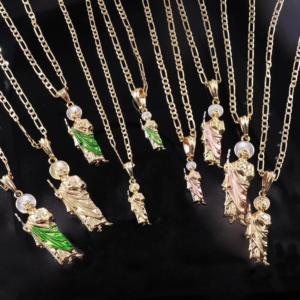 Shengroolin религиозные хип-хоп ювелирные изделия Saint Jude San Judas Подвеска 14K позолоченное