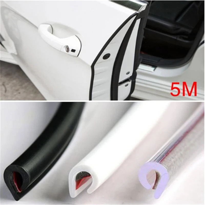 

5m U Type Universal Car Door Protection Edge Guards Trim Styling Moulding Strip Rubber Scratch Protector Car Auto Anti Collision