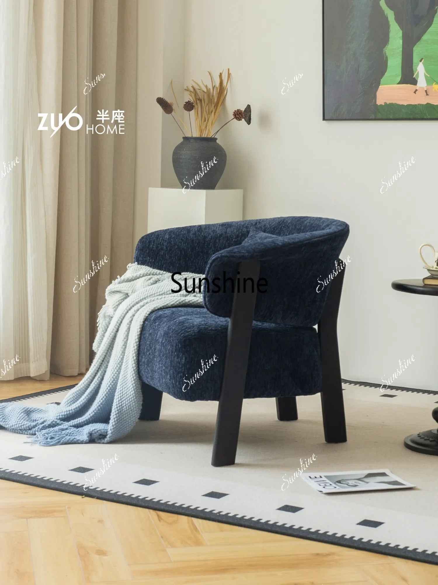Фото Винтажное кресло-диван в скандинавском стиле для гостиной, отеля, B&B, отдела продаж TJ №3