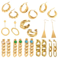 punk chain earrings stainless steel earrings for women earings fashion jewelry 2022 geometry hoop earring accessoires femme gift