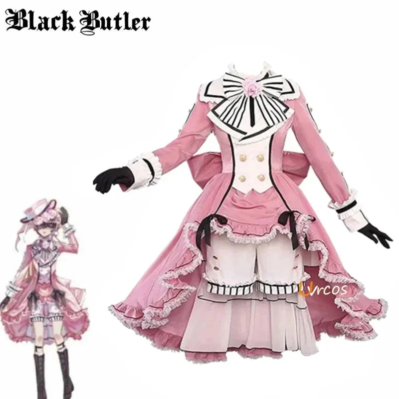♥ Костюм для косплея AA Anime Black Butler Ciel Phantomhive Pink Robin, униформа, платье, парик, аксессуары для Хэллоуина и карнавала, новинка 2026 года (art.: 3920d92640468) - 3920d92640468