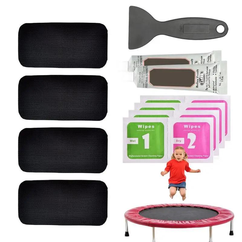 

Replacement Rectangular Repair Patches Trampoline Patch Repair Kit With Glue Scraper Trampoline Parts For Fixing Most Holes