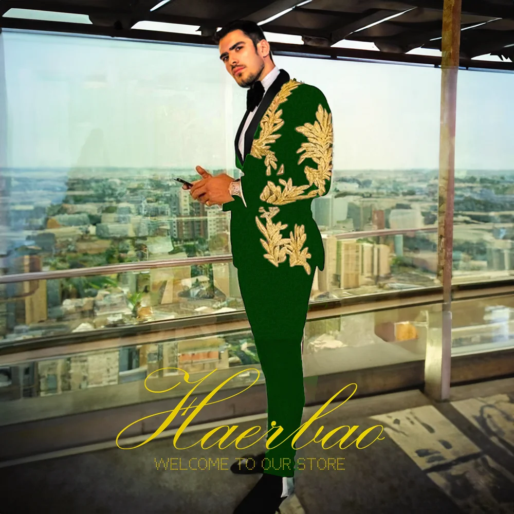 Мужской смокинг с принтом мужские костюмы для свадьбы выпускного вечера мужчин