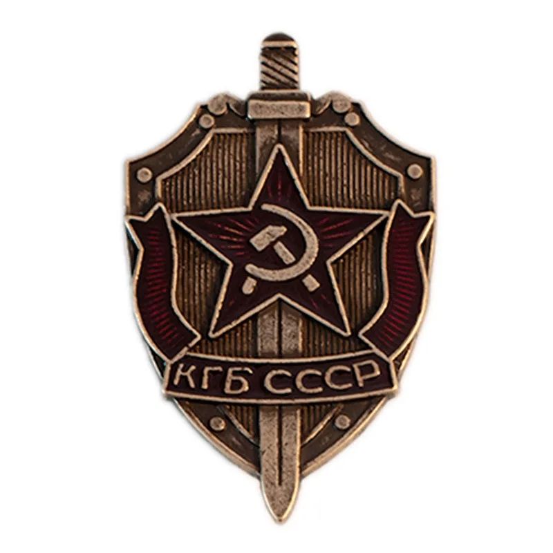

Металлическая реплика броши KGB