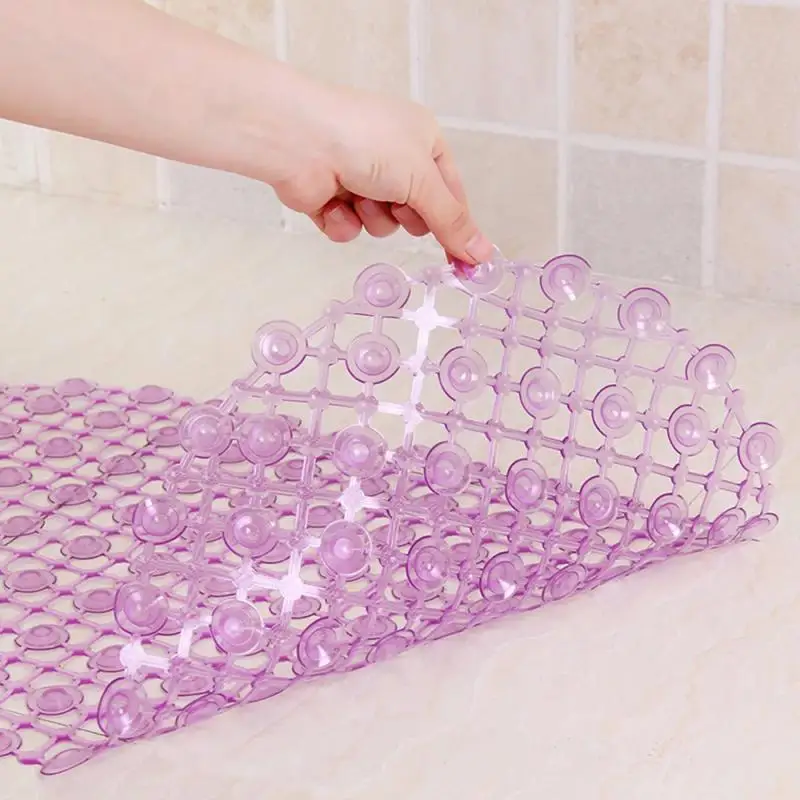 Safety Anti-slip Floor Mat Plain Oval Water Bath Bathroom Tub Shower Carpet Clear Bubble