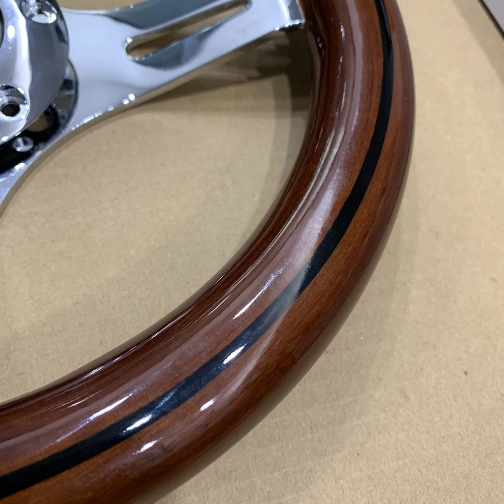 Автомобильный мини-руль из массива дерева диаметром 290 мм кронштейн серебра