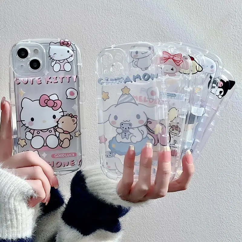 

Hello Kitty Kuromi Clear Phone Case For Xiaomi Redmi Note 12 Turbo 11 Pro Plus 11S 9S 10 9 8 Pro Max 10T 9T Cartoon Soft Cover
