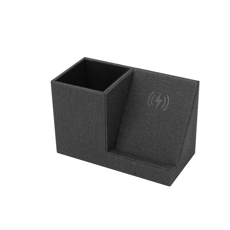 10w fast wireless charger with desk organizer qi certified fabric induction charging stand pen pencil holder for iphone android free global shipping