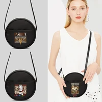 women round bag 2022 new long tongue dog print tote bags casual handbags high quality shoulder crossbody bag women shopper purse