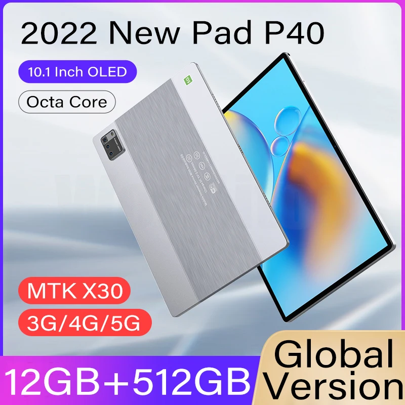 

Планшет P40 на Android, десять ядер, экран 2022 дюйма, 12 Гб + 10,1 ГБ