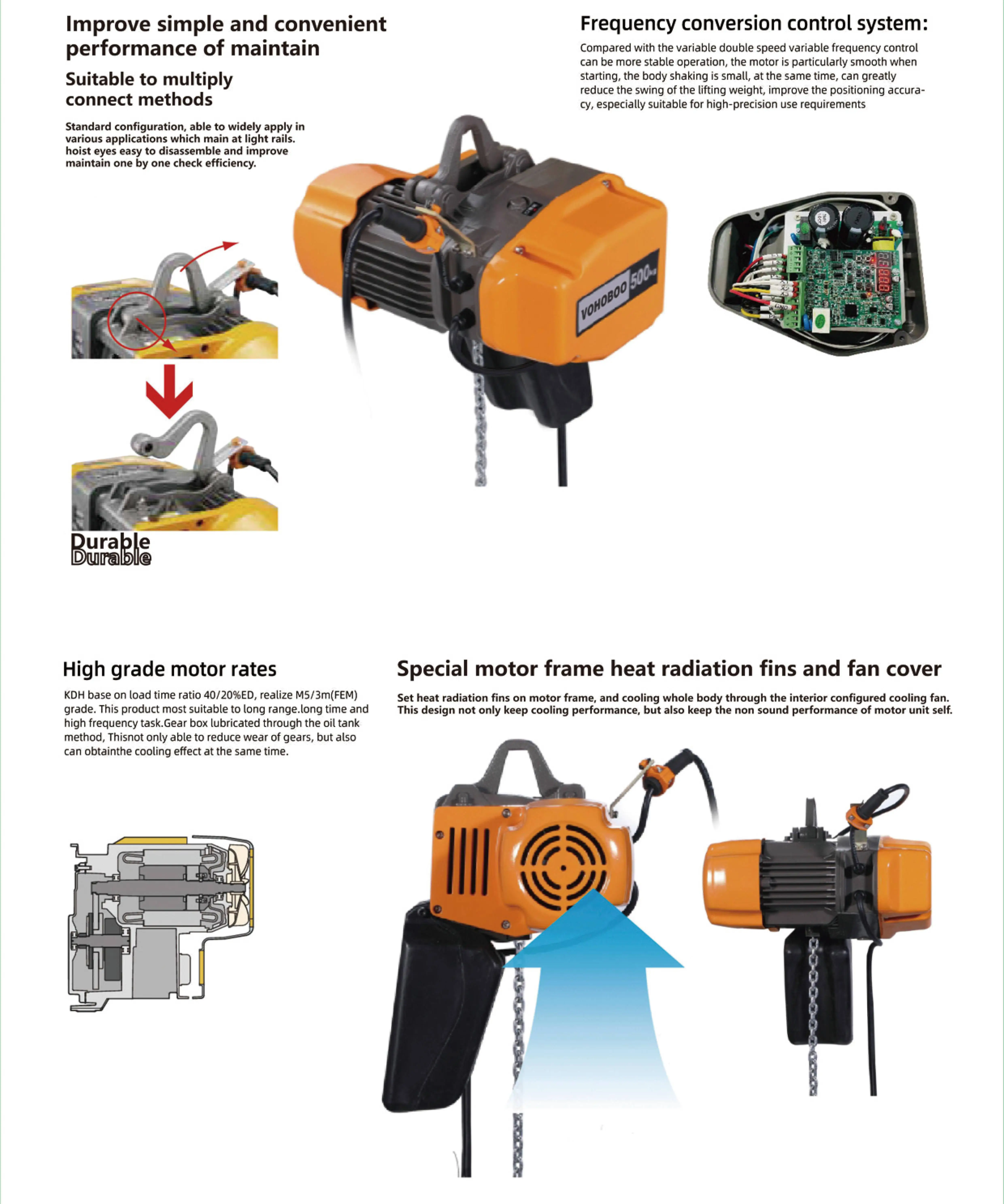 Подъемная таль Vohoboo 0 5 т 1 3 тип крючка стальная цепная дорожная тележка