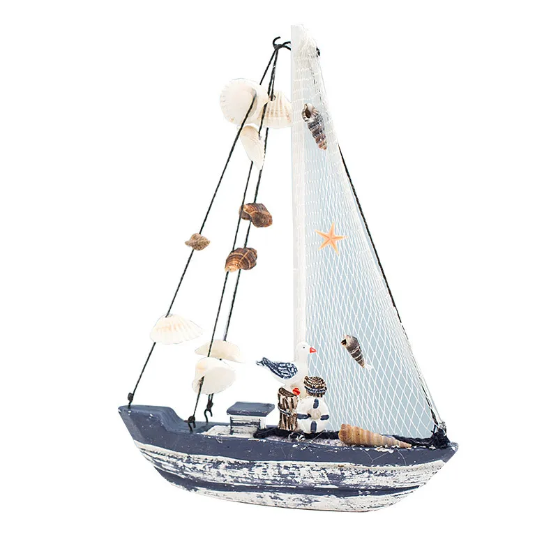 

Mediterranean Style Marine Nautical Creative Sailboat Mode Room Decoration Figurines Miniatures Ship Small Boat Ornaments