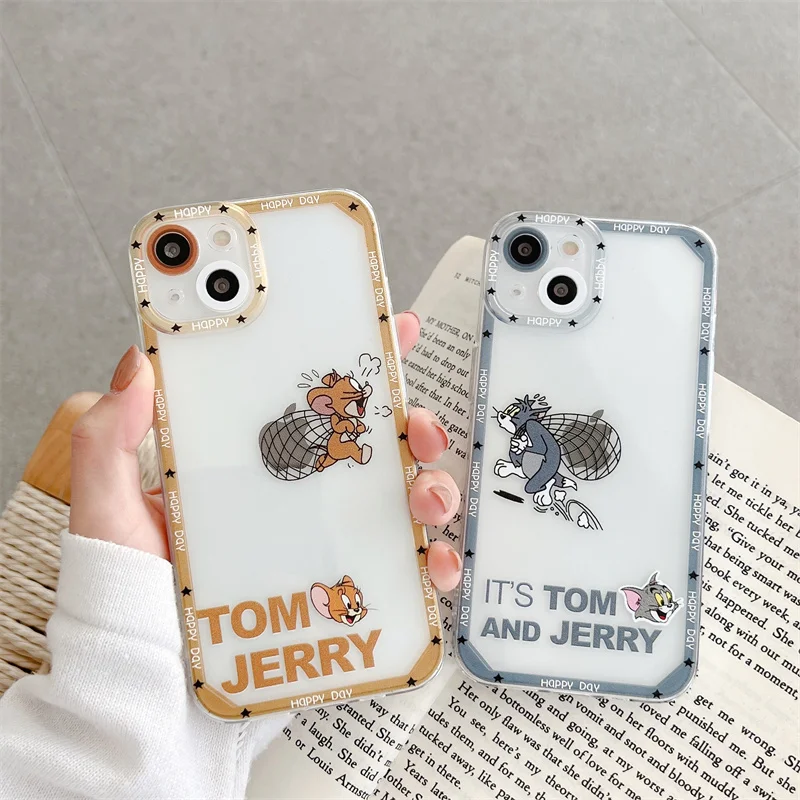 

BANDAI Tom Cat Jerry Cute Cartoon Phone Case For IPhone 11 12 7 8P X XR XS XS MAX 11 12 pro 13 Pro max 13 Pro Max
