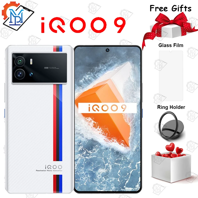 Original iQoo 9 5G Mobile Phone 6.78 Inches AMOLED 120Hz Snapdragon 8 Gen 1 Android 12 Fast Charging 120W Smartphone