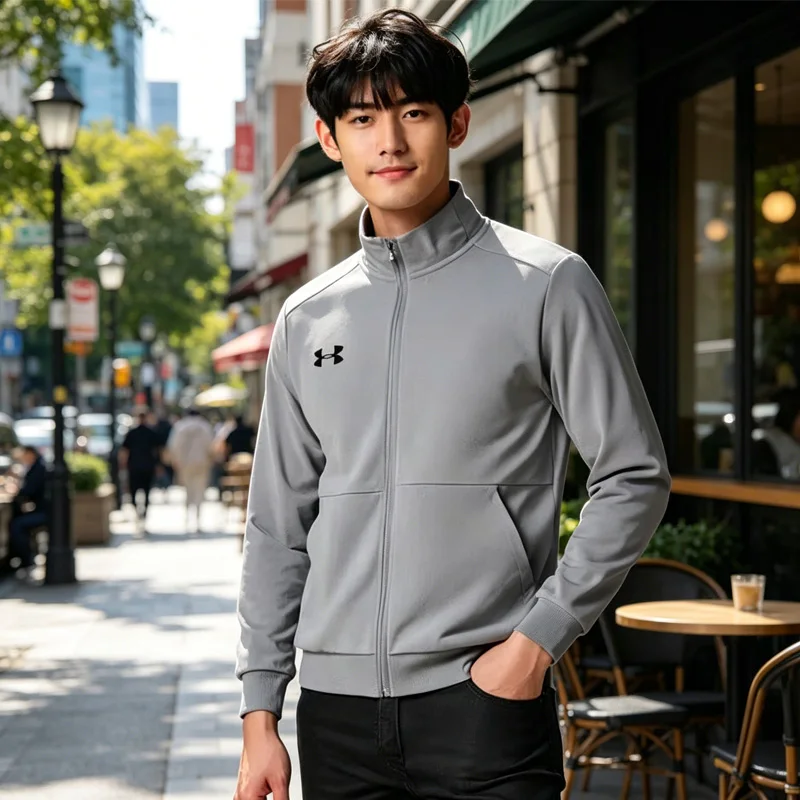 Фото Мужская трикотажная куртка Under Armour 2026 года, новая коллекция, лимитированная серия, серая, мягкая, дышащая, для активного отдыха, 23600304-014 №2