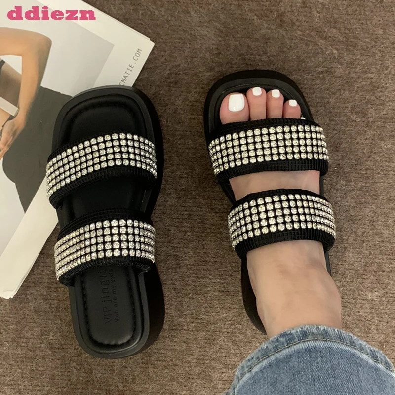 

Женские шлепанцы 2023, женская обувь, женская обувь на платформе, женские гладиаторы, Новые Элегантные повседневные шлепанцы на плоской подош...