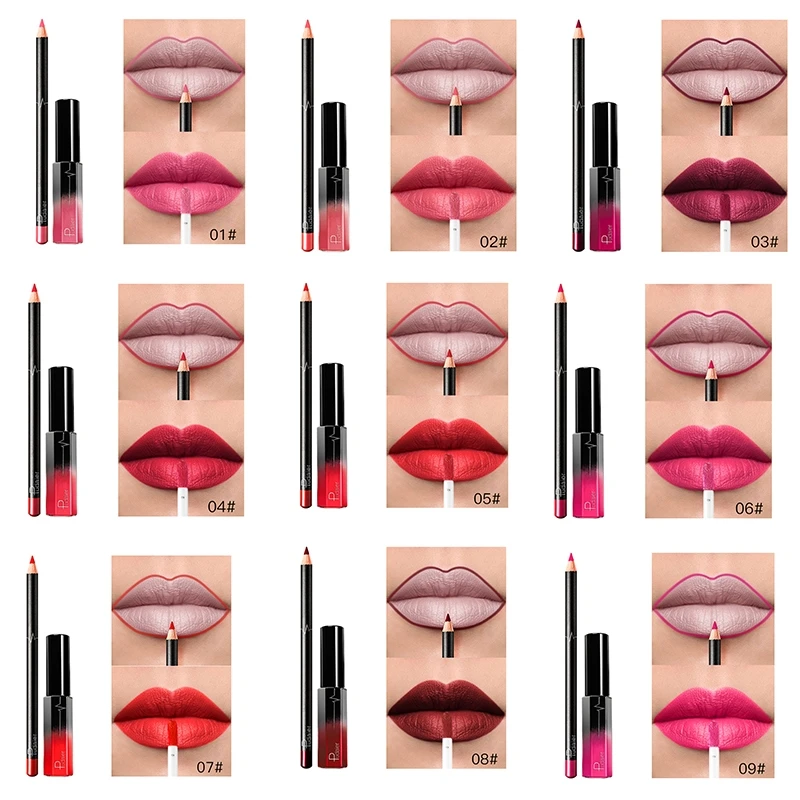 

Semi Masked Foggy Lip Pencil And Lip Glaze Set Semi Matte Lip Pencil Liner Natural Lip Glaze Lip Gloss
