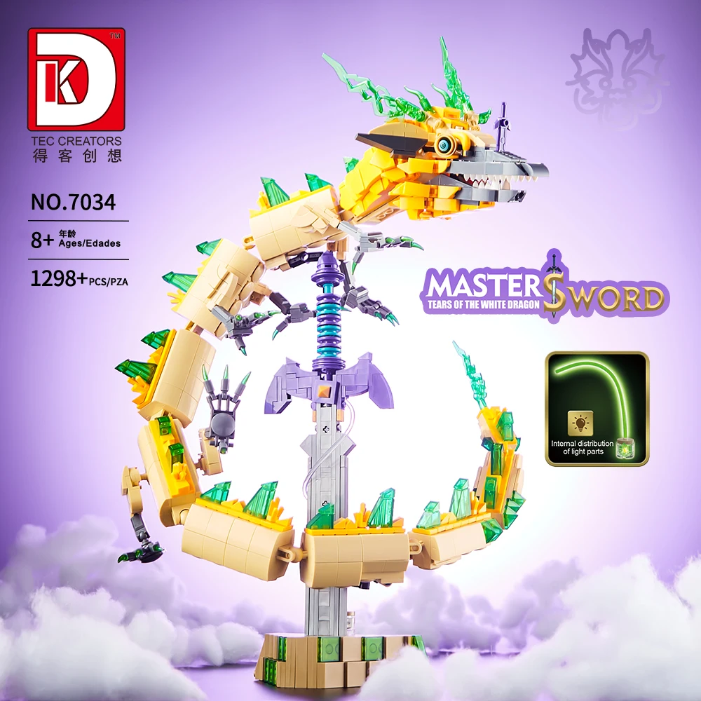 Фото Deke 7034 Light Zelda White Dragon Legend Master Sword 1298, детский образовательный сборный строительный блок, игрушки №2