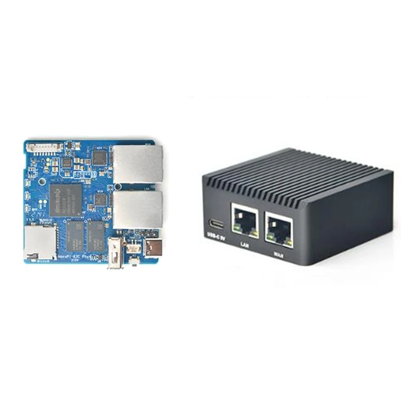 

Мини-роутер Nanopi R2C Plus Rockchip RK3328 1 ГБ DDR4 RAM + 8 Гб EMMC двойной гигабитный порт Ethernet R2C Plus