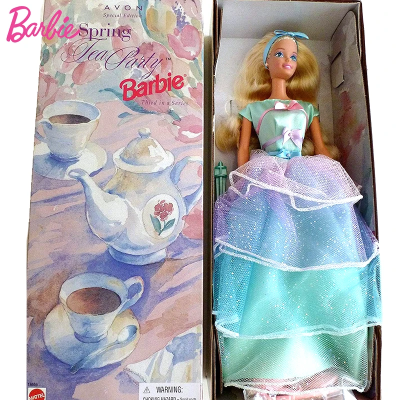 

Original Mattel Barbie Barbie Spring Tea Party 1997 Gradient Dress Blonde Hair 1/6 Doll for Girls Avon Exclusive Special Edition