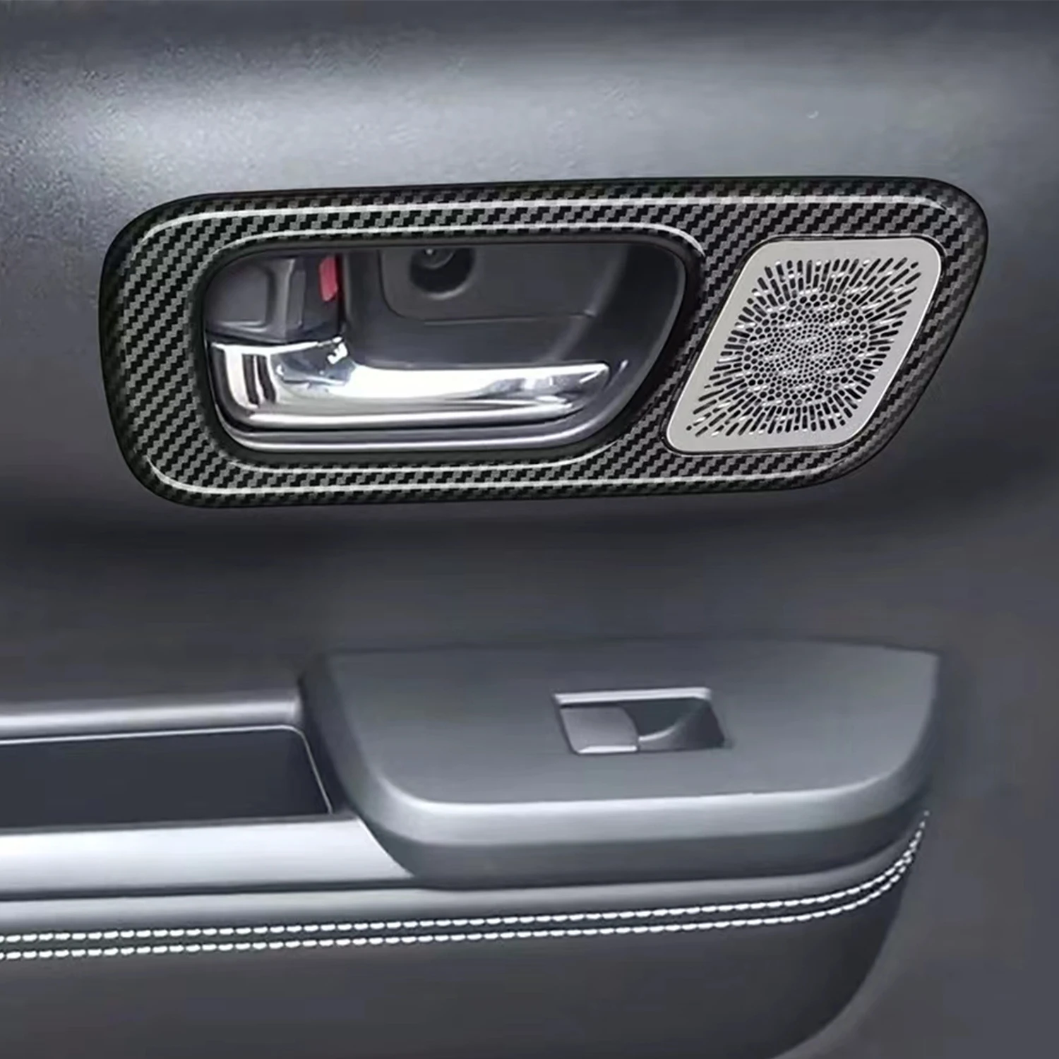 Фото Накладка на боковую дверную ручку салона автомобиля, 2 шт. для Honda N-BOX 2024 2025 (только для высокооборудованной версии) №1