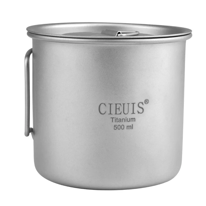 Уличная титановая чашка, Ультралегкая кружка для пикника с кипящей водой, портативные складные спортивные чашки с ручкой, кружка Acampada