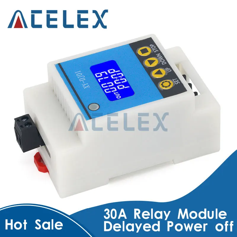 

XY-DJ01 30A 1CH Relay Module Delayed Power Off Disconnected Trigger Delay Cycle Timing Circuit Switch Rail Type